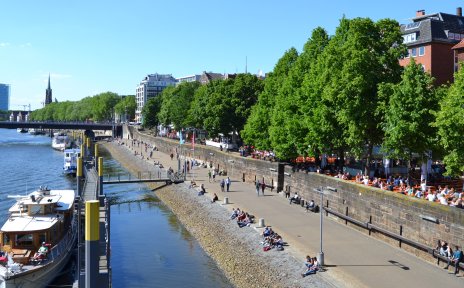 Das Schlachte-Ufer: links die Weser, rechts die Flanier-Meile; Quelle: bremen.online - MDR Das Schlachte-Ufer: links die Weser, rechts die Flanier-Meile; Quelle: bremen.online - MDR