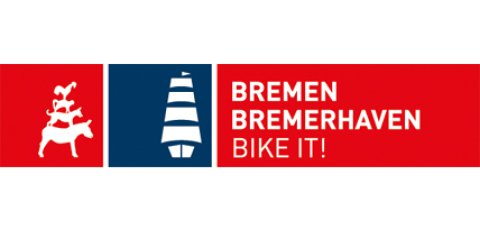 Rot-weißes bike it!-Logo für Bremen und Bremerhaven. Rot-weißes bike it!-Logo für Bremen und Bremerhaven.