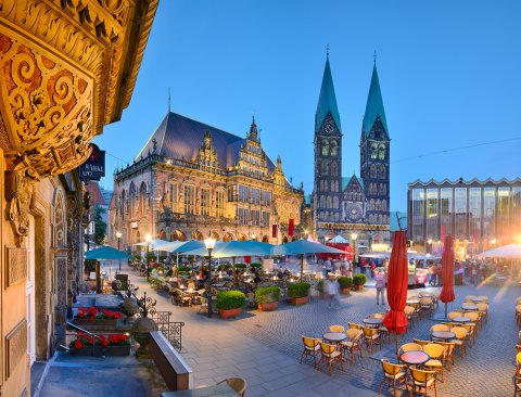 Bremer Marktplatz am Abend Bremer Marktplatz am Abend