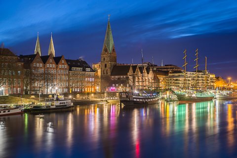 Weserpromenade Schlachte bei Nacht Weserpromenade Schlachte bei Nacht