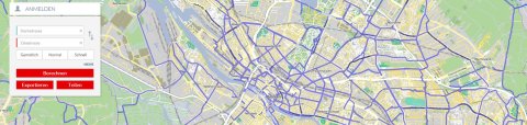 Kartenausschnitt des Bike Citizens Routenplaners in der Webansicht Kartenausschnitt des Bike Citizens Routenplaners in der Webansicht