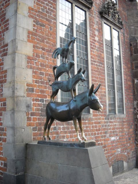 Stadtmusikanten, Bronzeskulptur Stadtmusikanten, Bronzeskulptur